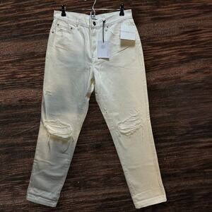 Pistola Women’s Presley Jeans White Lies High Rise Girlfriend Size 30 NWT